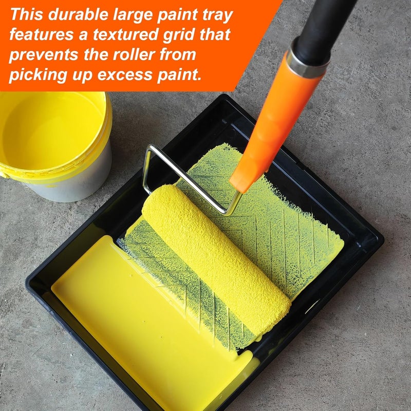 KingOrigin King Origin Paint Roller Kit with Extension Pole (3 ft), 9" & 4" Paint Rollers, Frame, Tray - 12-Piece Paint Supplies for Painting Walls, Home Interior - Image 5